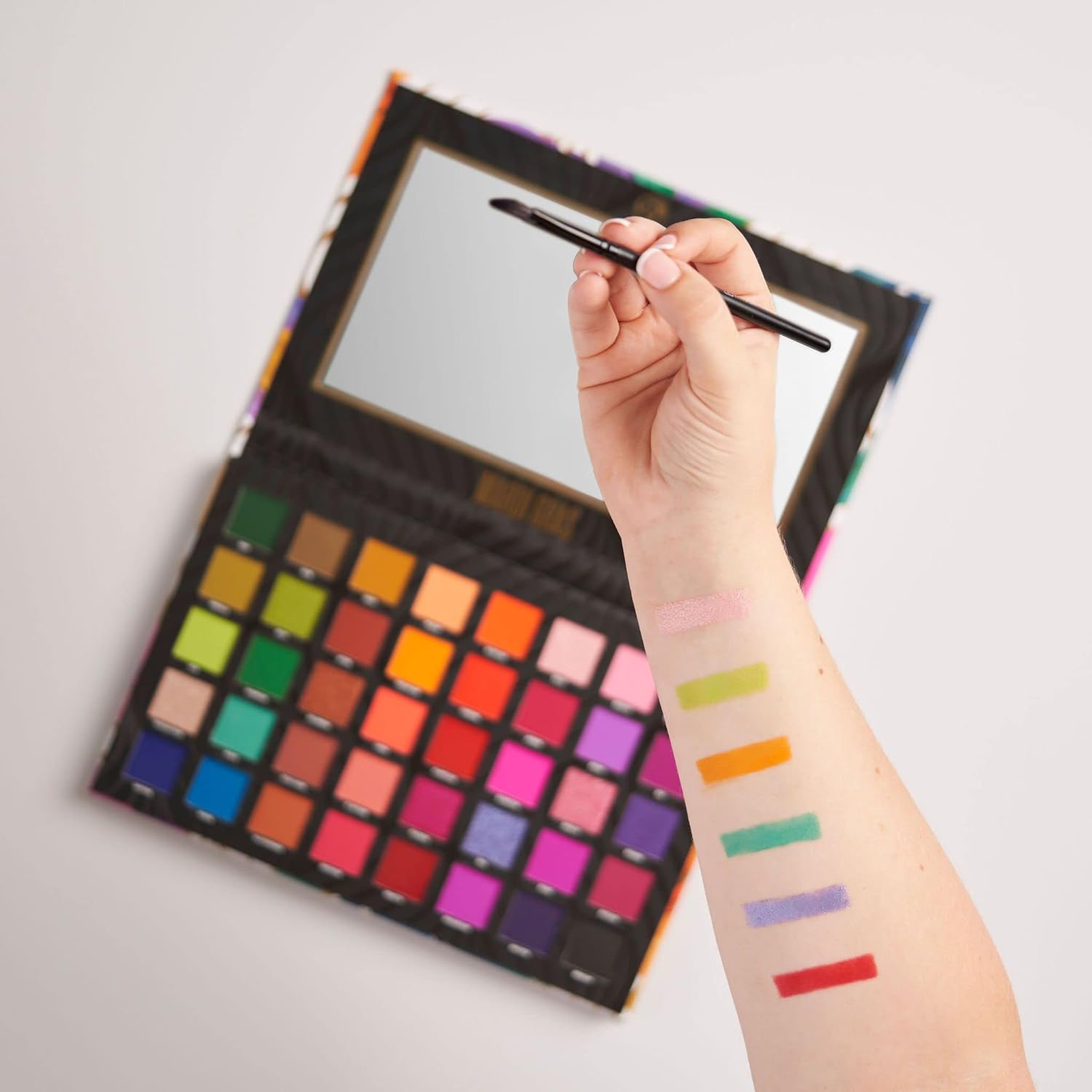W7 Mardi Gras Pressed Pigment Palette - 40 High Impact Party Colors - Flawless Long-Lasting Bold Makeup