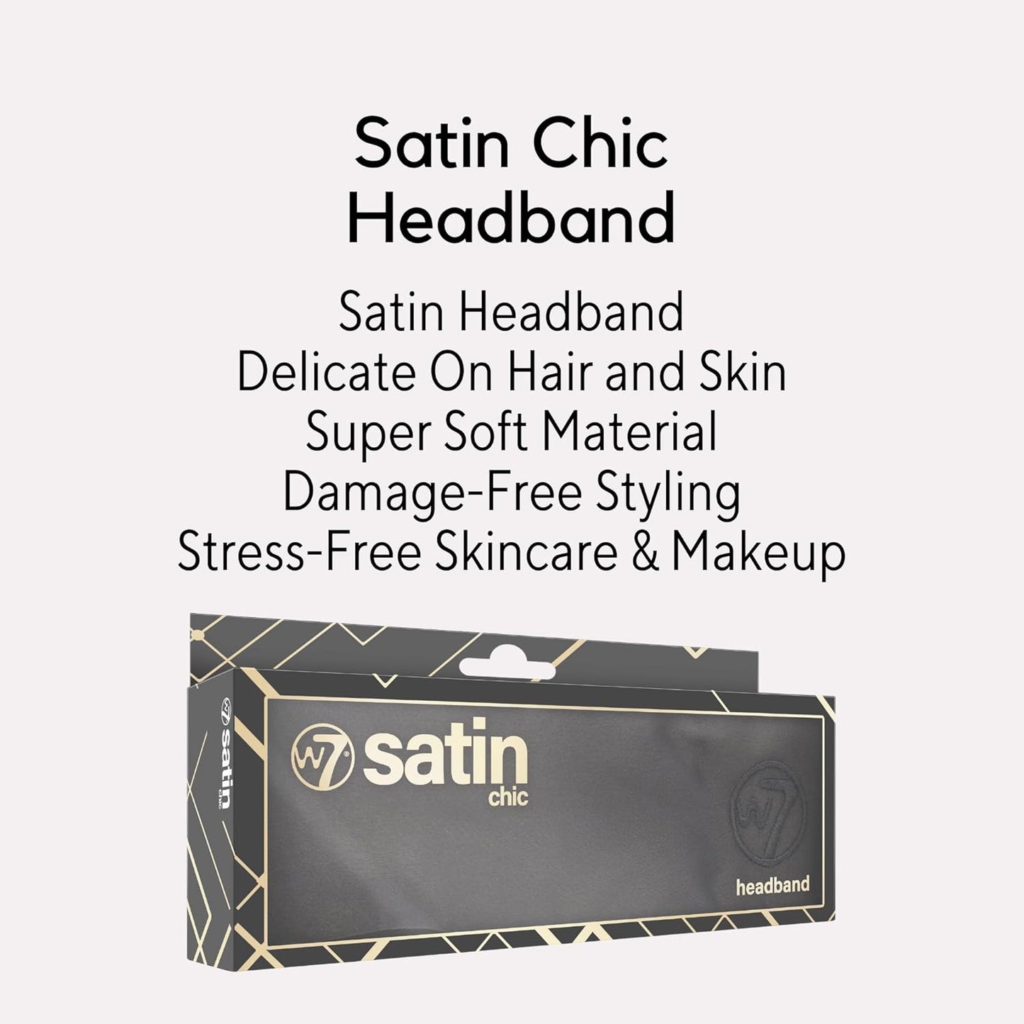 W7 Silky Hair Essentials - 4 Piece Set - Satin Headband, Scrunchies & Heatless Hair Rollers & Curler - Anti-Breakage Styling Tools