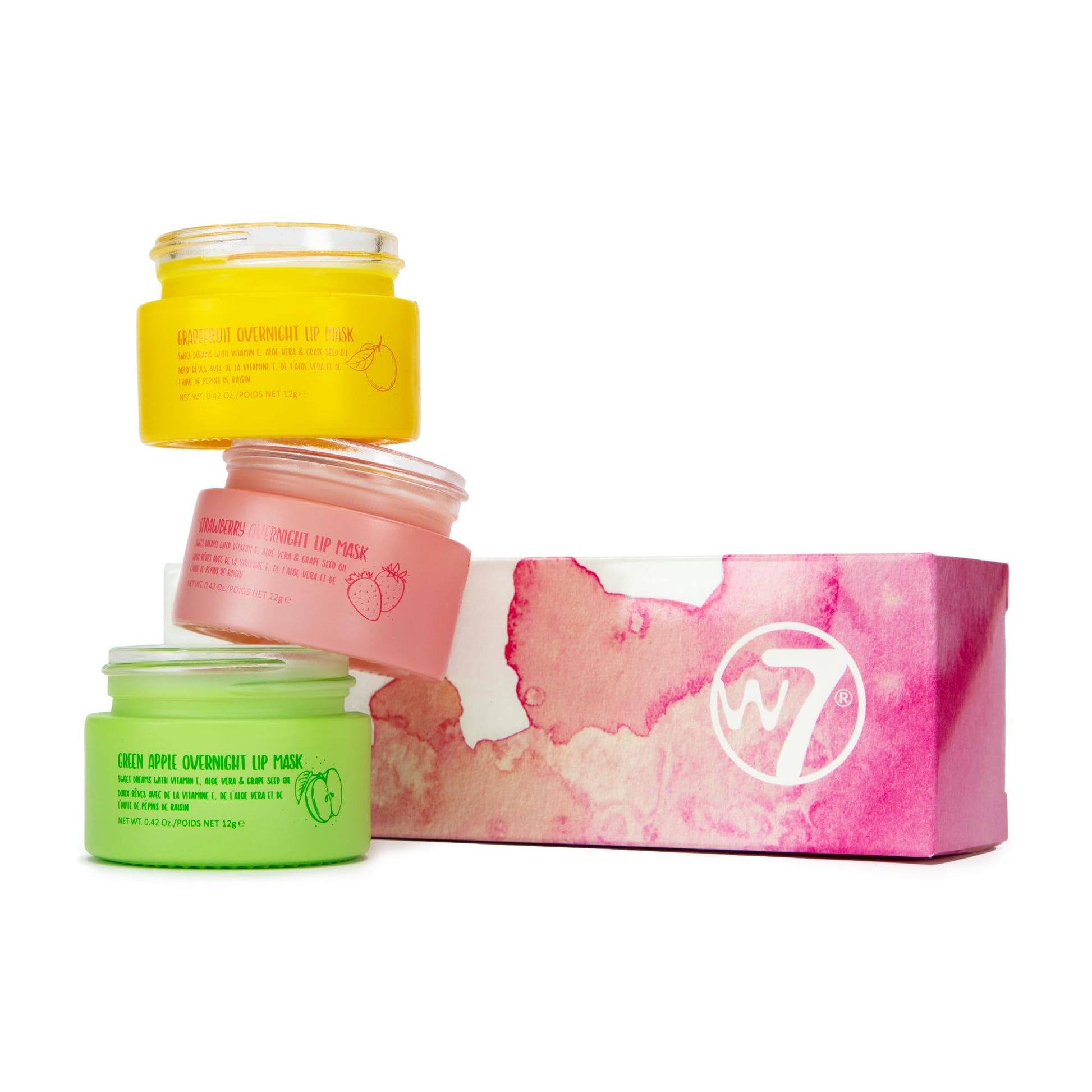 W7 Super Sweet Dreams Strawberry Lip Mask - Vitamin E, Aloe Vera and Grape Seed Oil - For Hydrated, Full Looking & Irresistible Lips - 0.67 Fl Oz