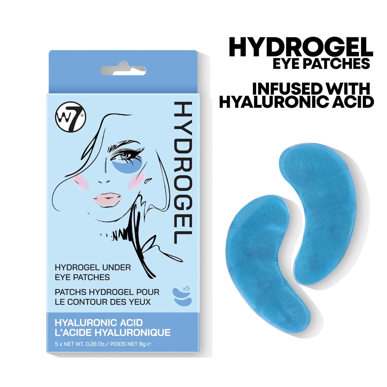 W7 Hydrate & Revive Set – Skincare Trio for Intense Hydration, Nourishment & Radiance – Includes Under Eye Gel Patches (5 Pairs), Non-Greasy Face Oil & Revitalizing Eye Cream