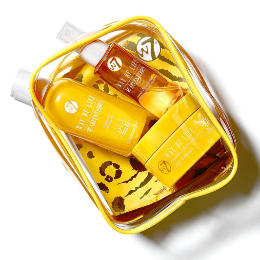 W7 VAY-CAY Be Adventurous - Travel Size Skincare Set | Carry On Luggage Essentials: Shower Gel & Body Wash, Body Butter & Body Mist | Energizing & Hydrating Body Care for Radiant Skin