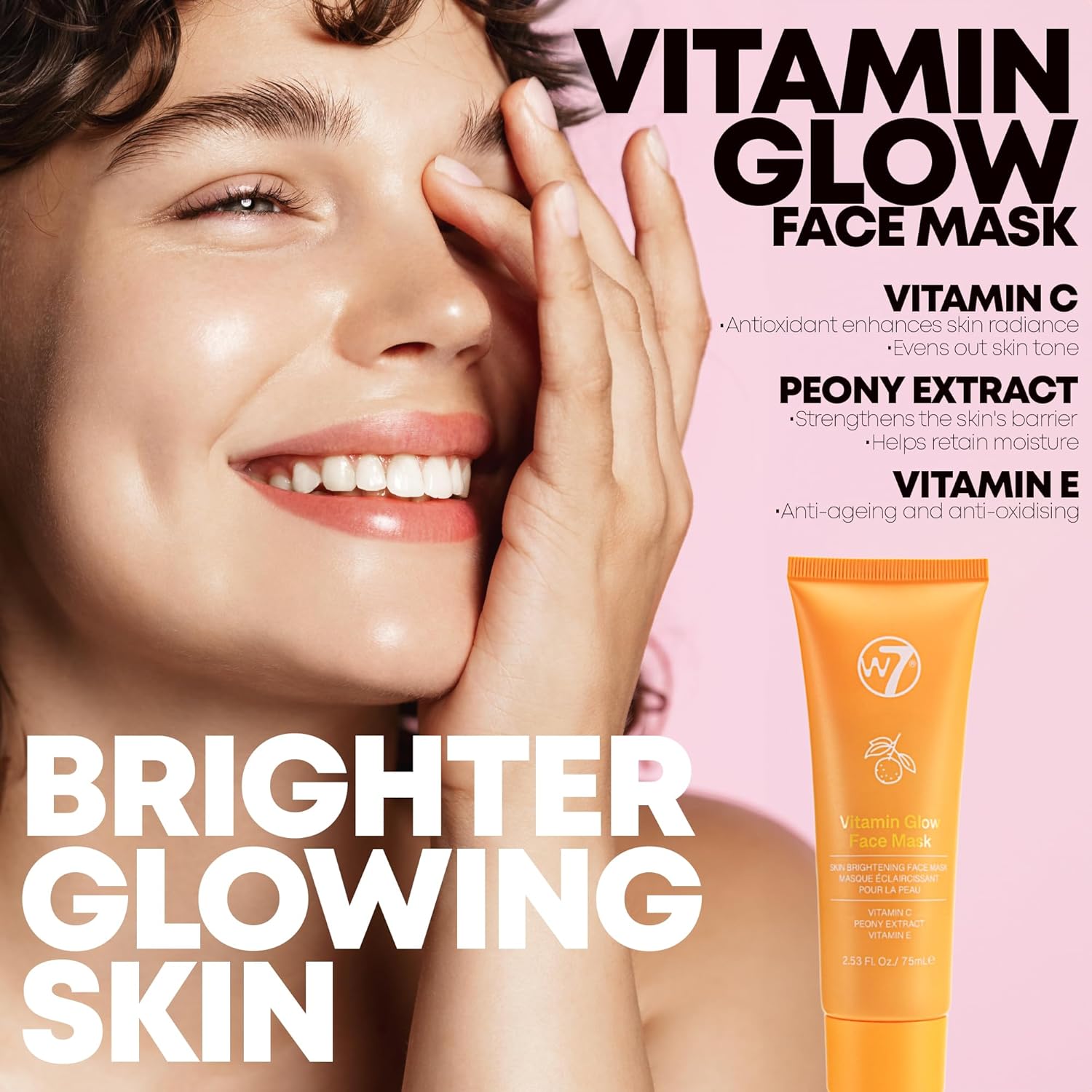 W7 Vitamin C Booster Set – Brightening Skincare Essentials for Glowing, Energized Skin – Includes Luminous Serum, Vitamin C Face Mask & Under Eye Gel Patches (5 Pairs)