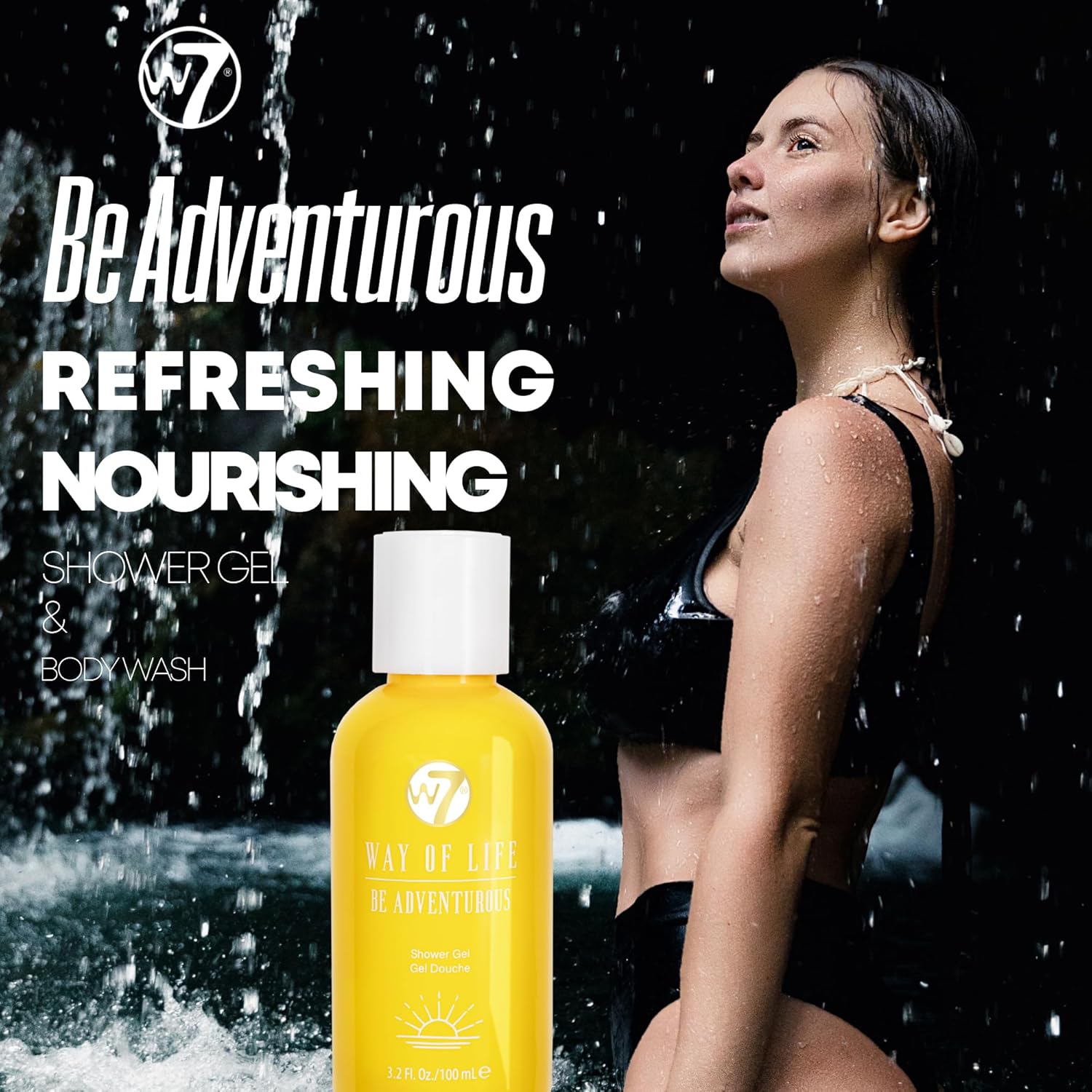 W7 VAY-CAY Be Adventurous - Travel Size Skincare Set | Carry On Luggage Essentials: Shower Gel & Body Wash, Body Butter & Body Mist | Energizing & Hydrating Body Care for Radiant Skin